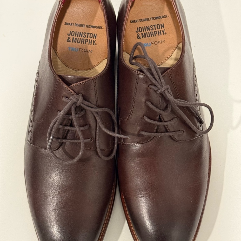 Johnston & Murphy TruFoam Dark Brown Leather Oxford Derby Men’s 9.5W